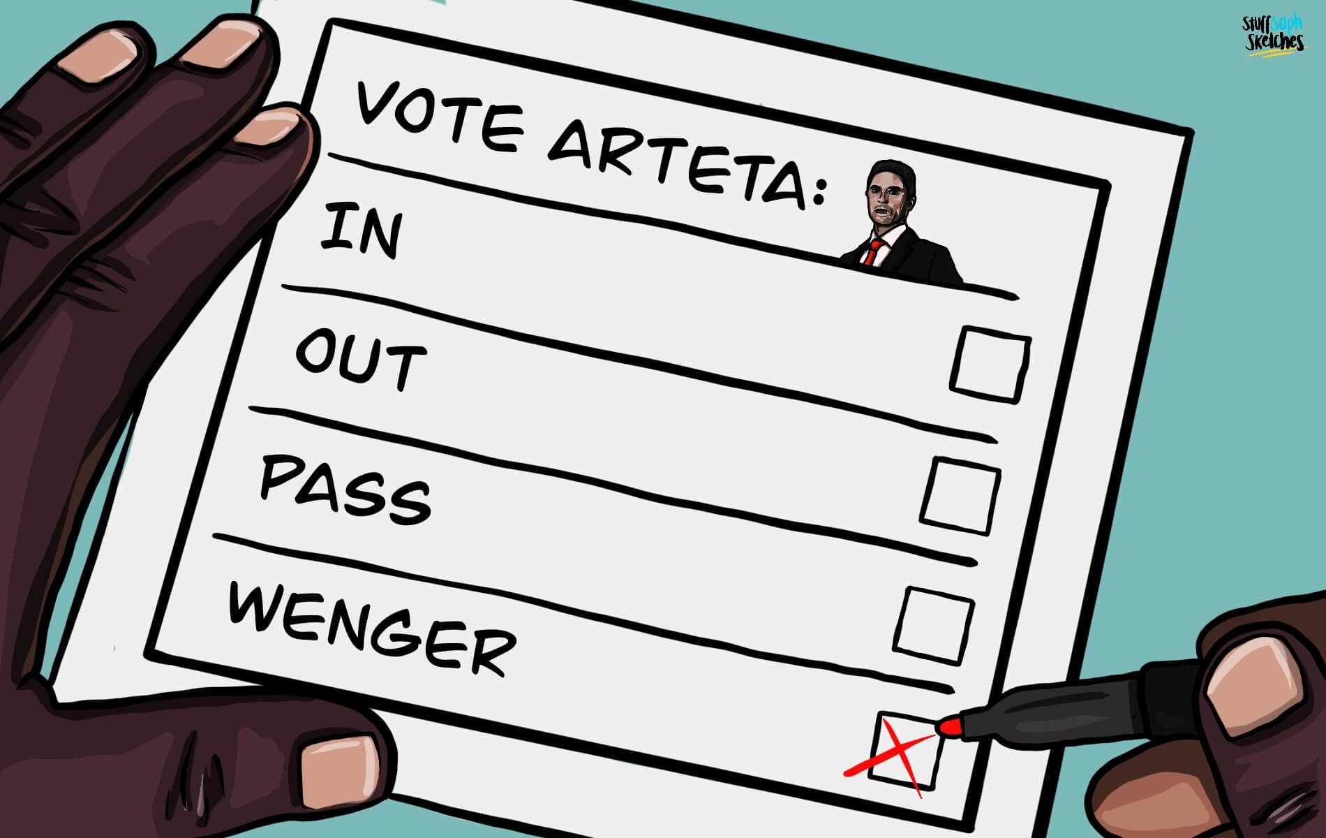 A ballot for Arsenal Manger - Arteta in, Arteta Out, Pass, Wenger